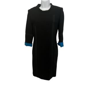 Gianfranco Ferre RARE Vintage Raw Silk Made In Italy Black Dress10 (40)